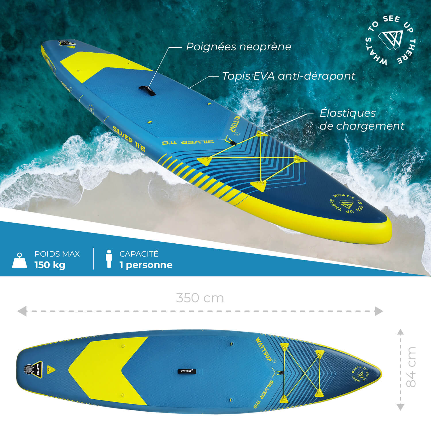 caractéristiques stand up paddle silver
